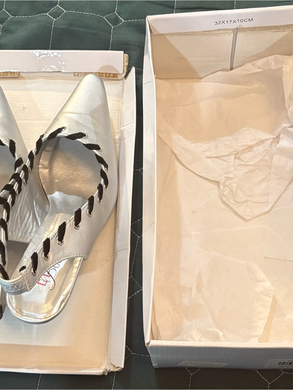 Silver Braided Slingback Flats for Women